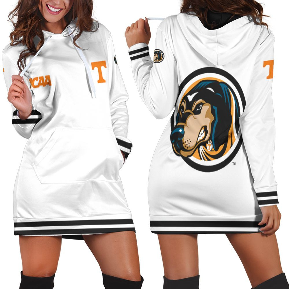Tennessee Volunteers Ncaa Classic White With Mascot Logo Gift For Tennessee Volunteers Fans Hoodie Dress Sweater Dress Sweatshirt Dress