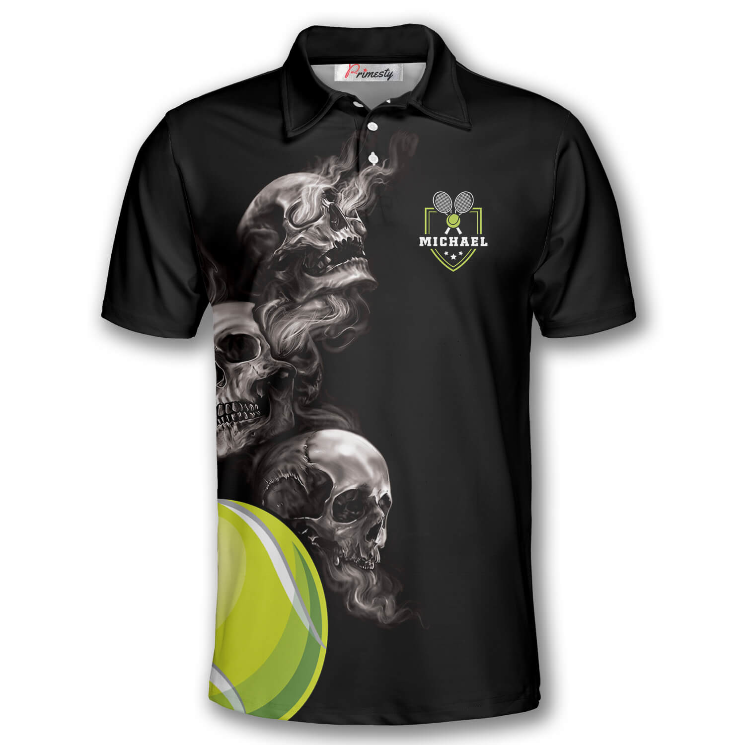 Tennis Hello Darkness My Old Friend Skull Custom Polo Tennis Shirts for Men