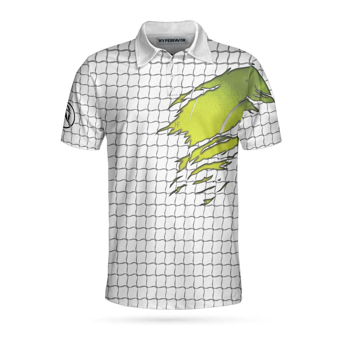 Tennis Polo Shirt Check Pattern Short Sleeve Tennis Print Shirt Gift For Stylish Tennis Players