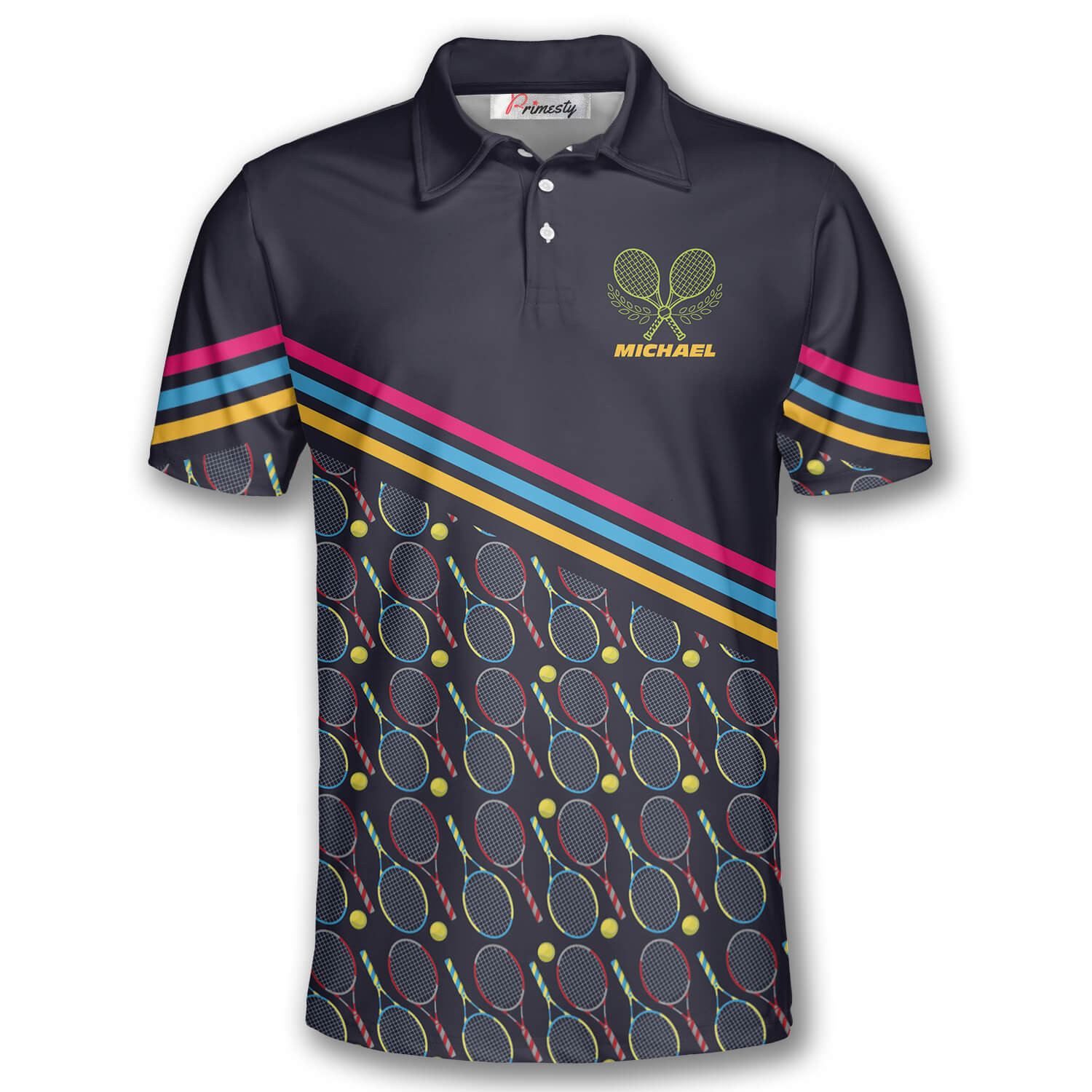 Tennis Seamless Pattern Custom Polo Tennis Shirts for Men