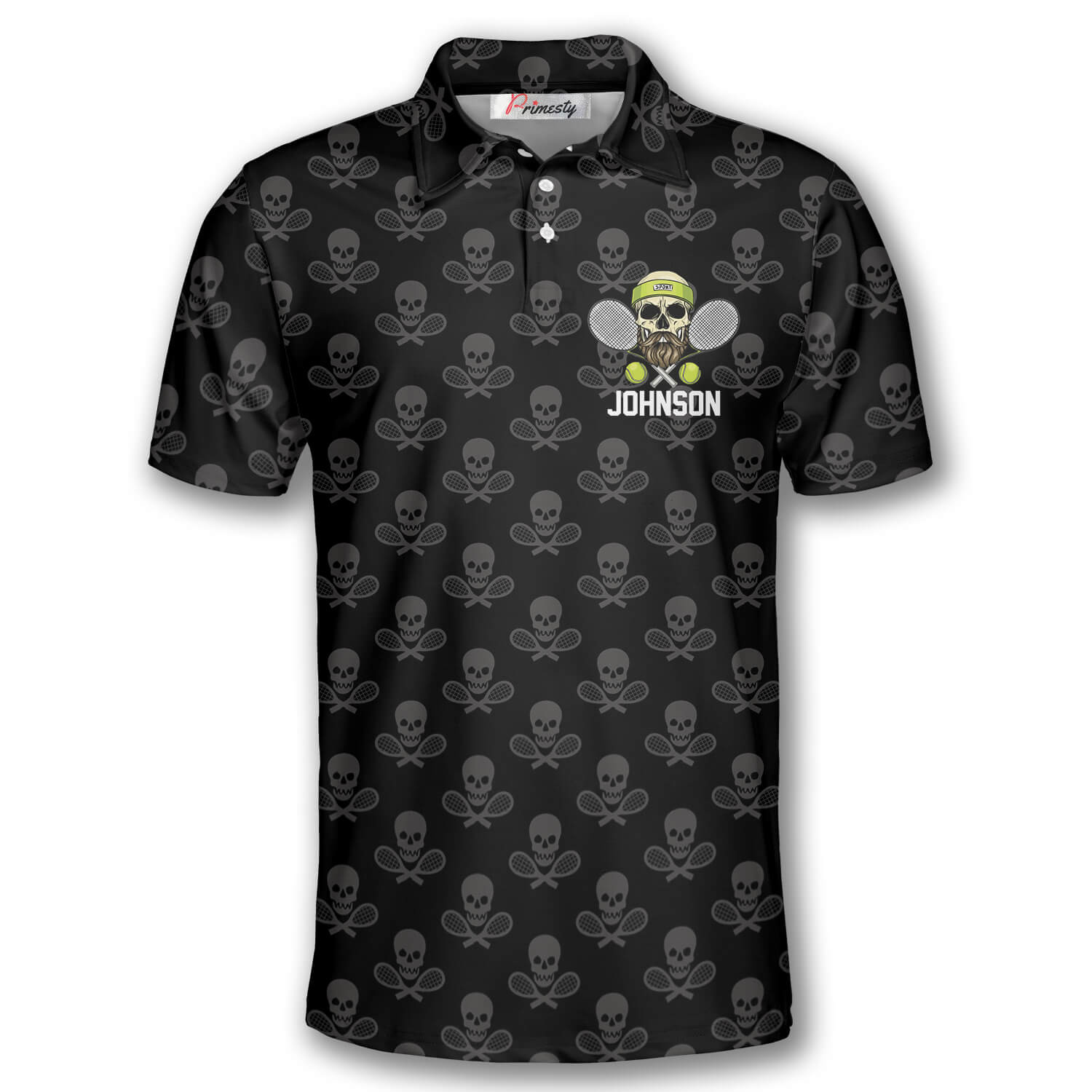 Tennis Skull Pattern American Flag Custom Polo Tennis Shirts for Men