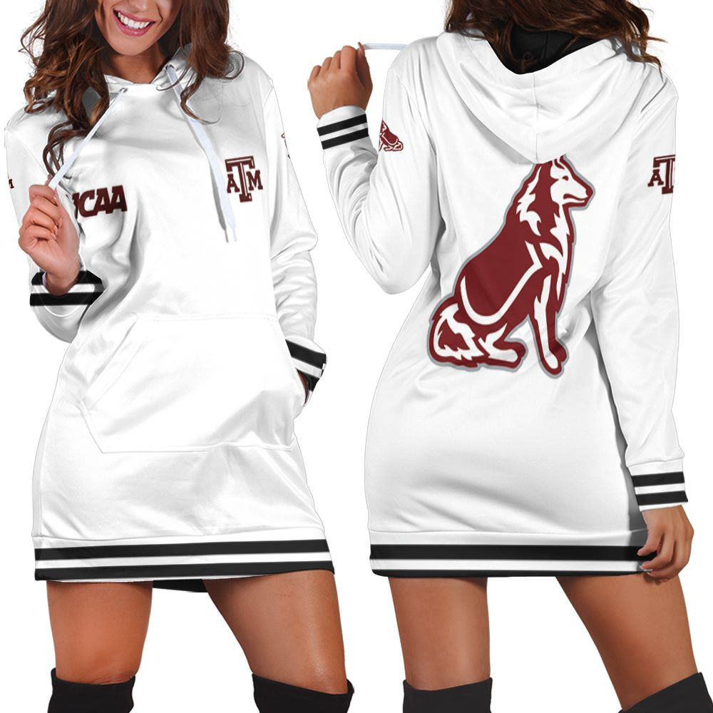 Texas Am Aggies Ncaa Classic White With Mascot Logo Gift For Texas Am Aggies Fans Hoodie Dress Sweater Dress Sweatshirt Dress