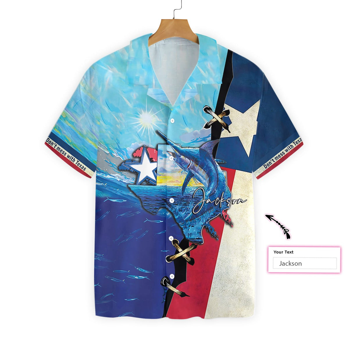 Texas Fishing Custom Hawaiian Shirt Personalized Dont Mess With Texas Flag Shirt Proud Texas State Shirt For Men