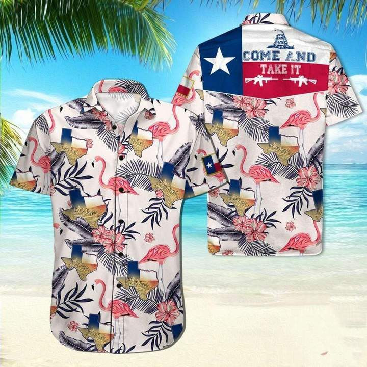 Texas Flamingo Hawaiian Shirt Tropical Come And Take It Hawaiian Shirt For Men Women