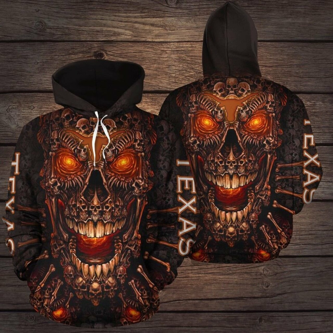 Texas Kings Skull Texas Texas 3d Hoodie Sweatshirt