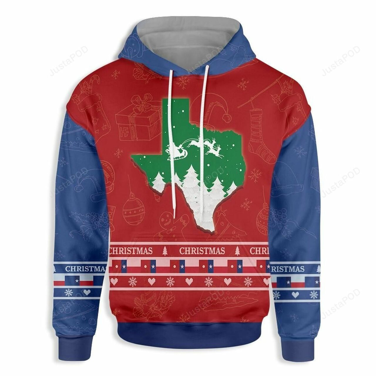 Texas Merry Christmas Sweatshirt Gift 3d All Over Print Hoodie