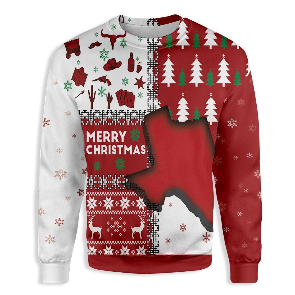 Texas Merry Christmas Ugly Christmas Sweater Ugly Sweater For Men Women