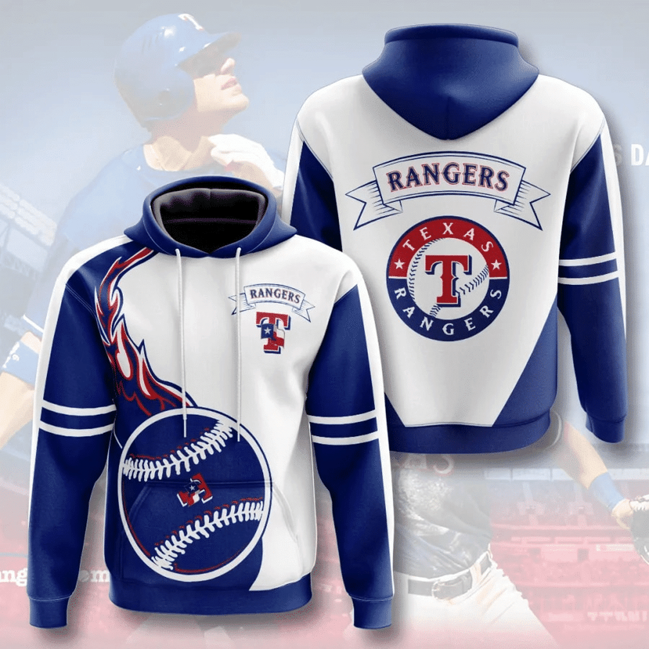 Texas Rangers 3d All Over Print Hoodie