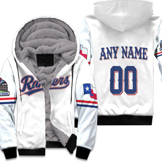 Texas Rangers Mlb Baseball Team 2020 White Jersey Style Custom Gift For Rangers Fans Fleece Hoodie