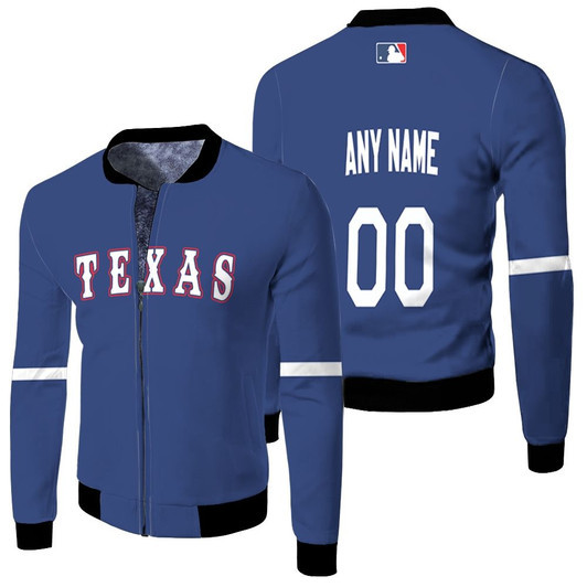 Texas Rangers Mlb Baseball Team Royal 2019 Jersey Style Custom Gift For Rangers Fans Fleece Bomber Jacket