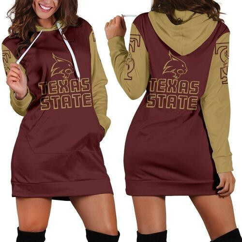 Texas State Bobcats Hoodie Dress Sweater Dress Sweatshirt Dress 3d All Over Print For Women Hoodie
