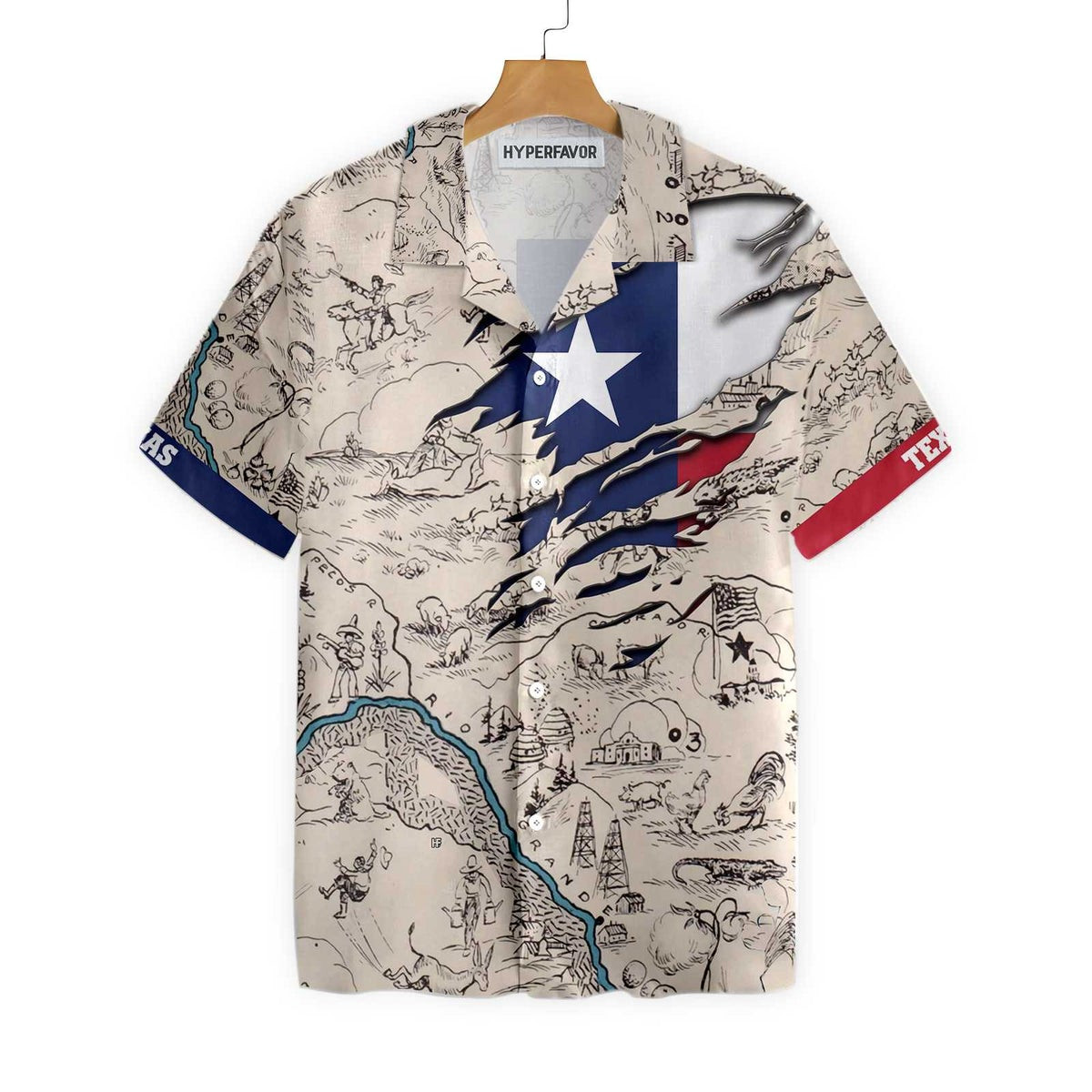 Texas State Map Hawaiian Shirt Unique Texas Shirt For Texas Lovers