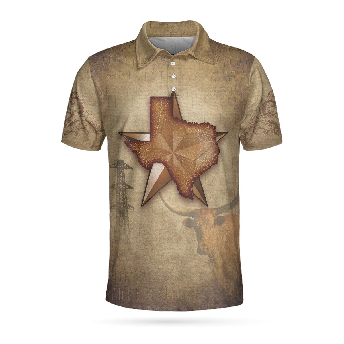 Texas The Lone Star State Polo Shirt Texas State Map Longhorn Polo Shirt Texas Proud Shirt For Men