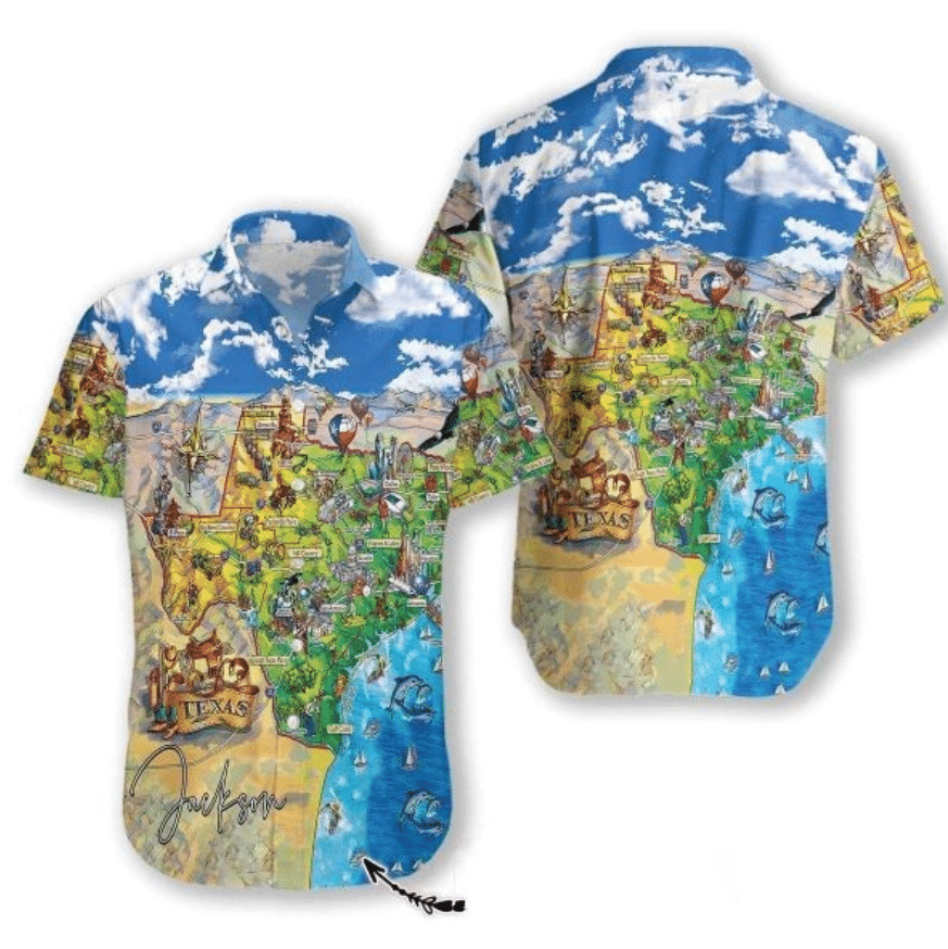 Texas Travel Custom Name Hawaiian Aloha Shirt V Summer Aloha Shirt