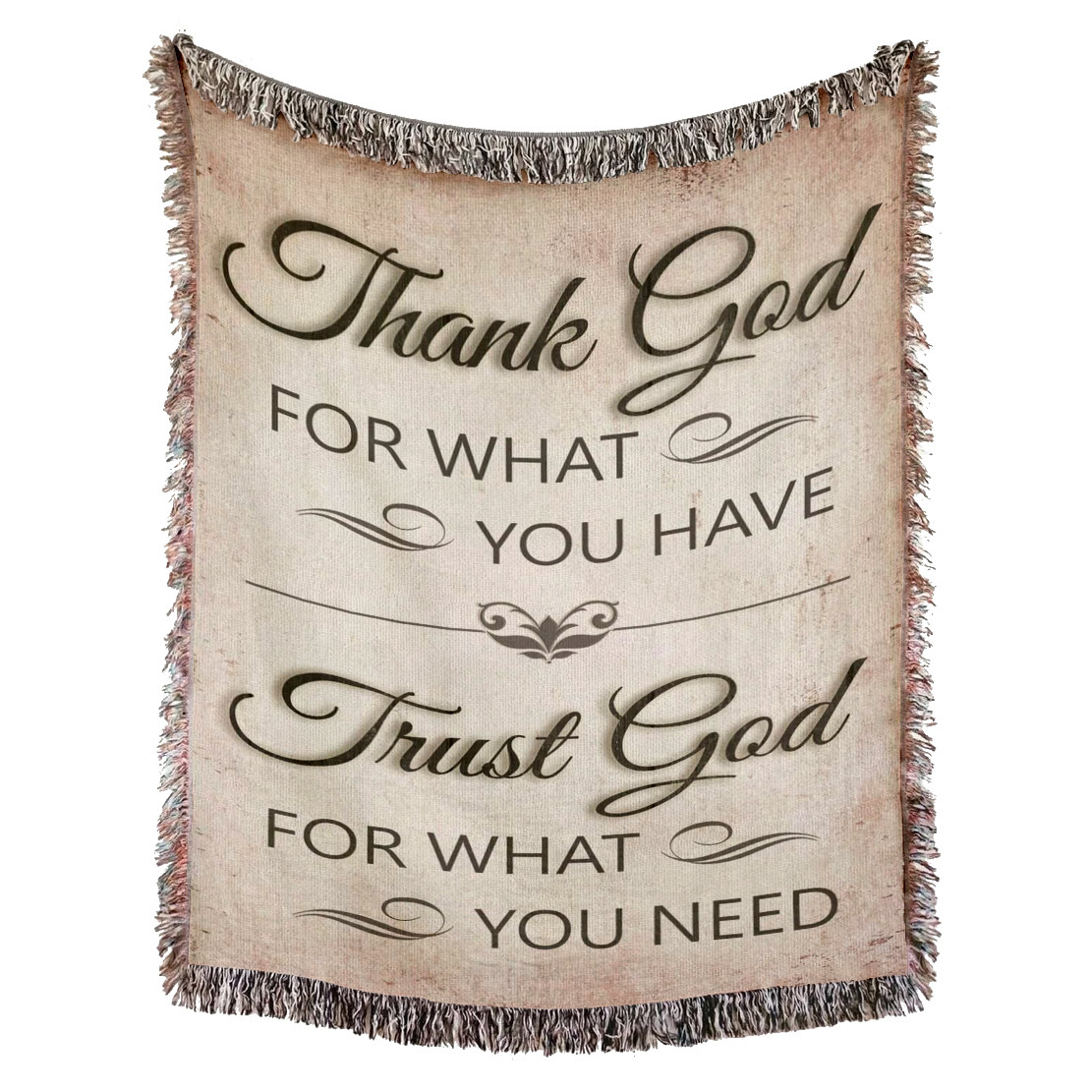 Thank God Trust God Woven Blanket - Christian Woven Throw Blanket - Thank God Trust God Tapestry Decor For Christian Blanket