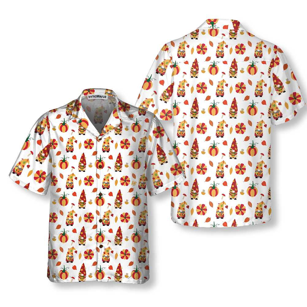 Thanksgiving Gnomes Shirt For Men Thanksgiving Hawaiian Shirt Seamless Gnomes Thanksgiving Gift