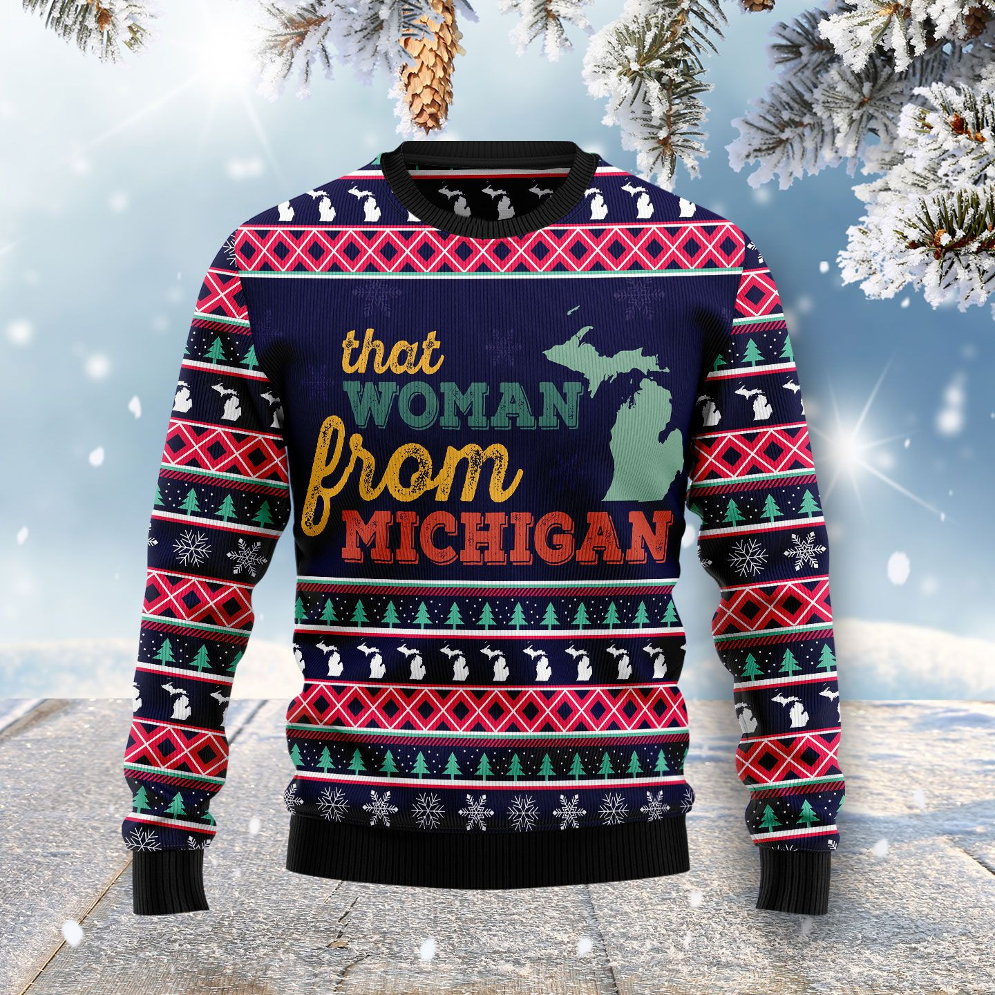 That Woman From Michigan Ugly Christmas Sweater Ugly Sweater For Men Women