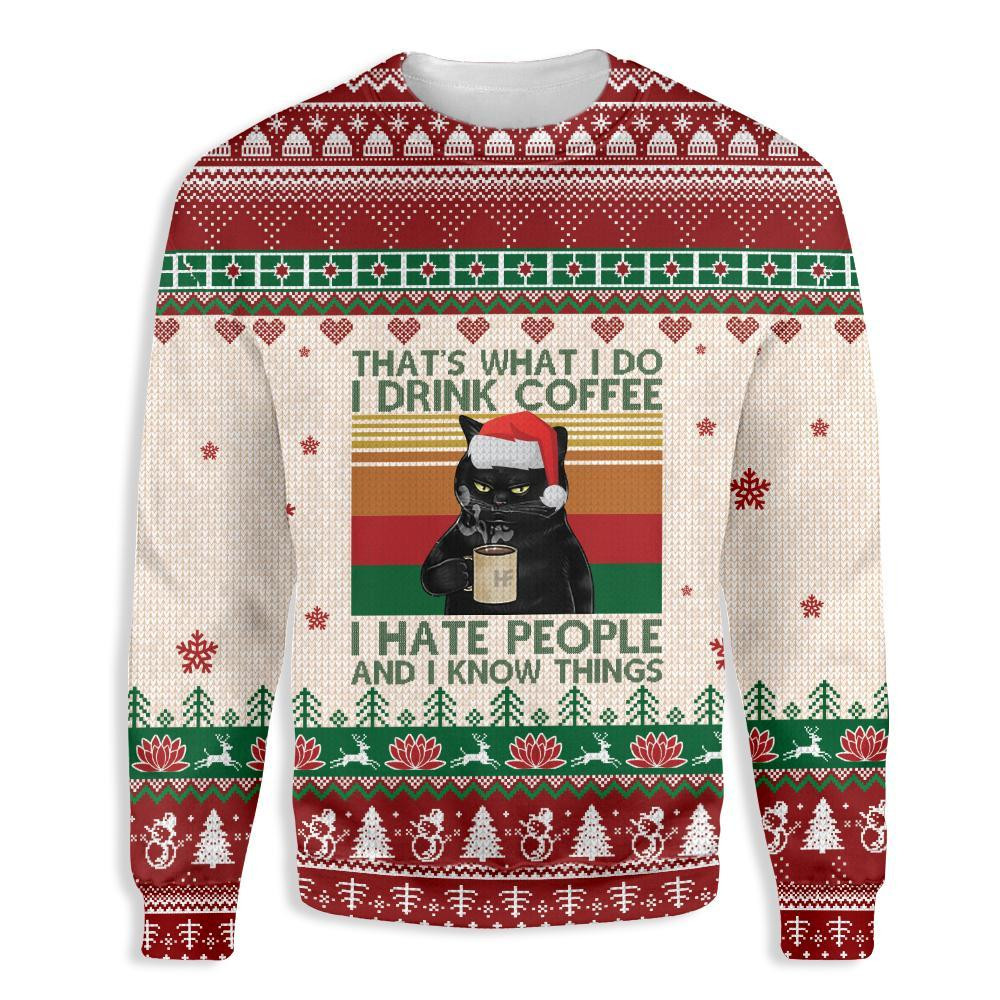 ThatS What I Drink Coffee Ugly Christmas Sweater, Ugly Sweater For Men Women, Holiday Sweater