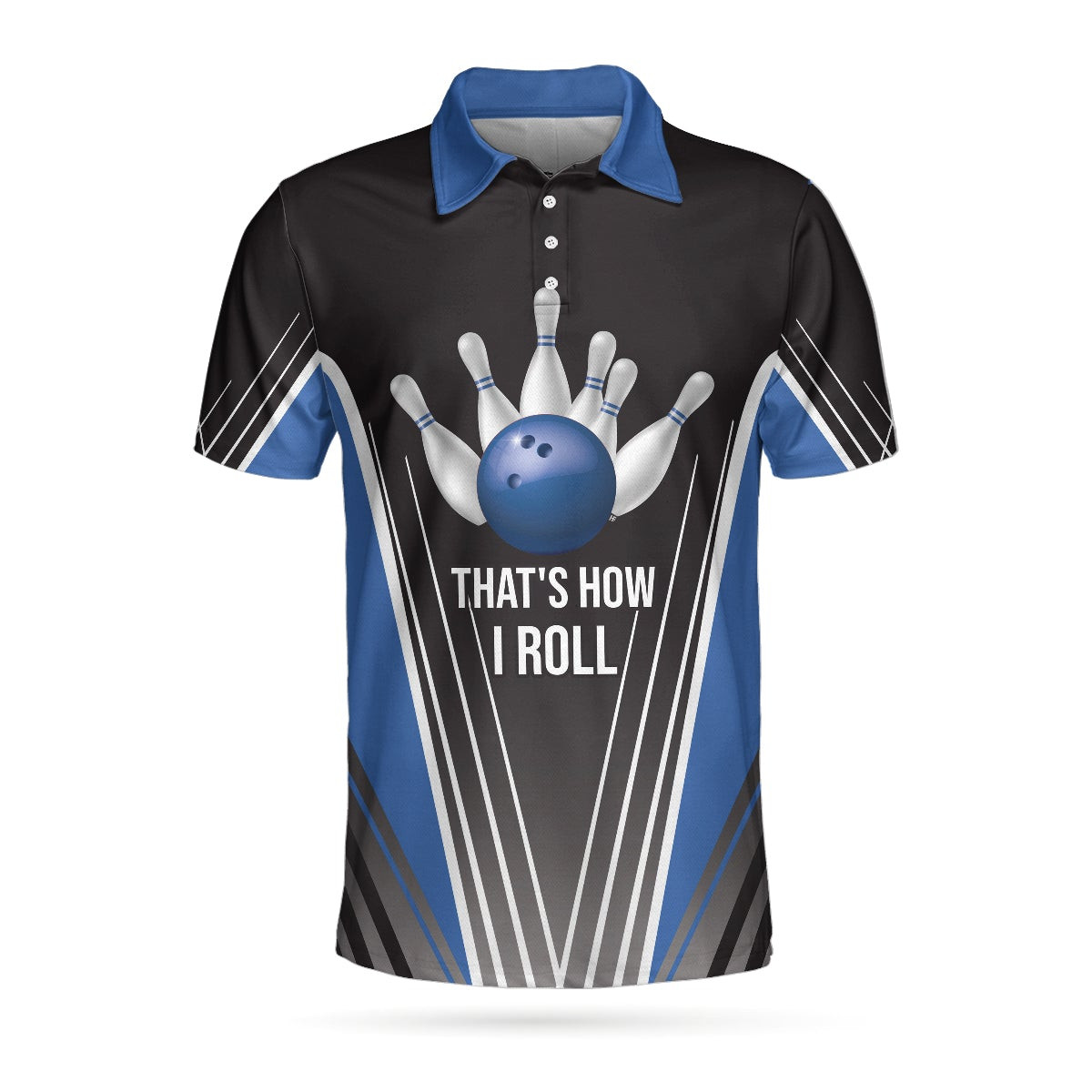 Thats How I Roll Bowling Short Sleeve Polo Shirt Digital Bowling Alley Polo Shirt Best Bowling Shirt For Men