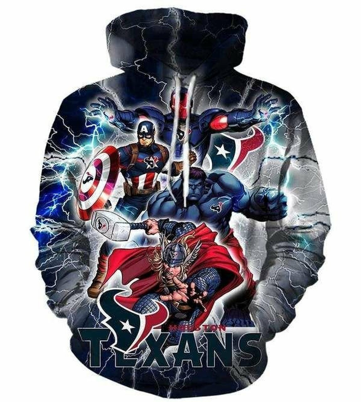 The Avengers Houston Texans 3d All Over Print Hoodie