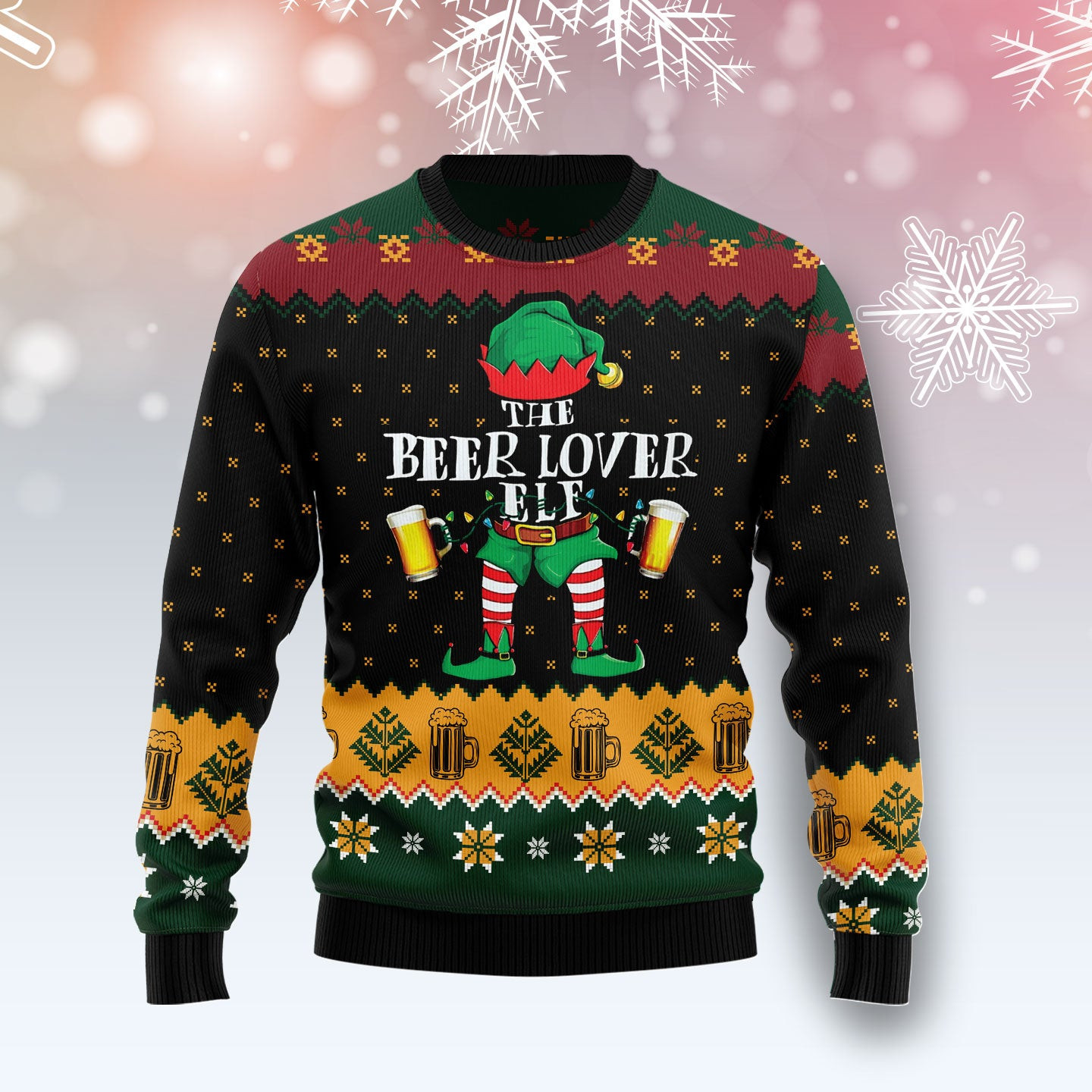 The Beer Lover Elf Ugly Christmas Sweater