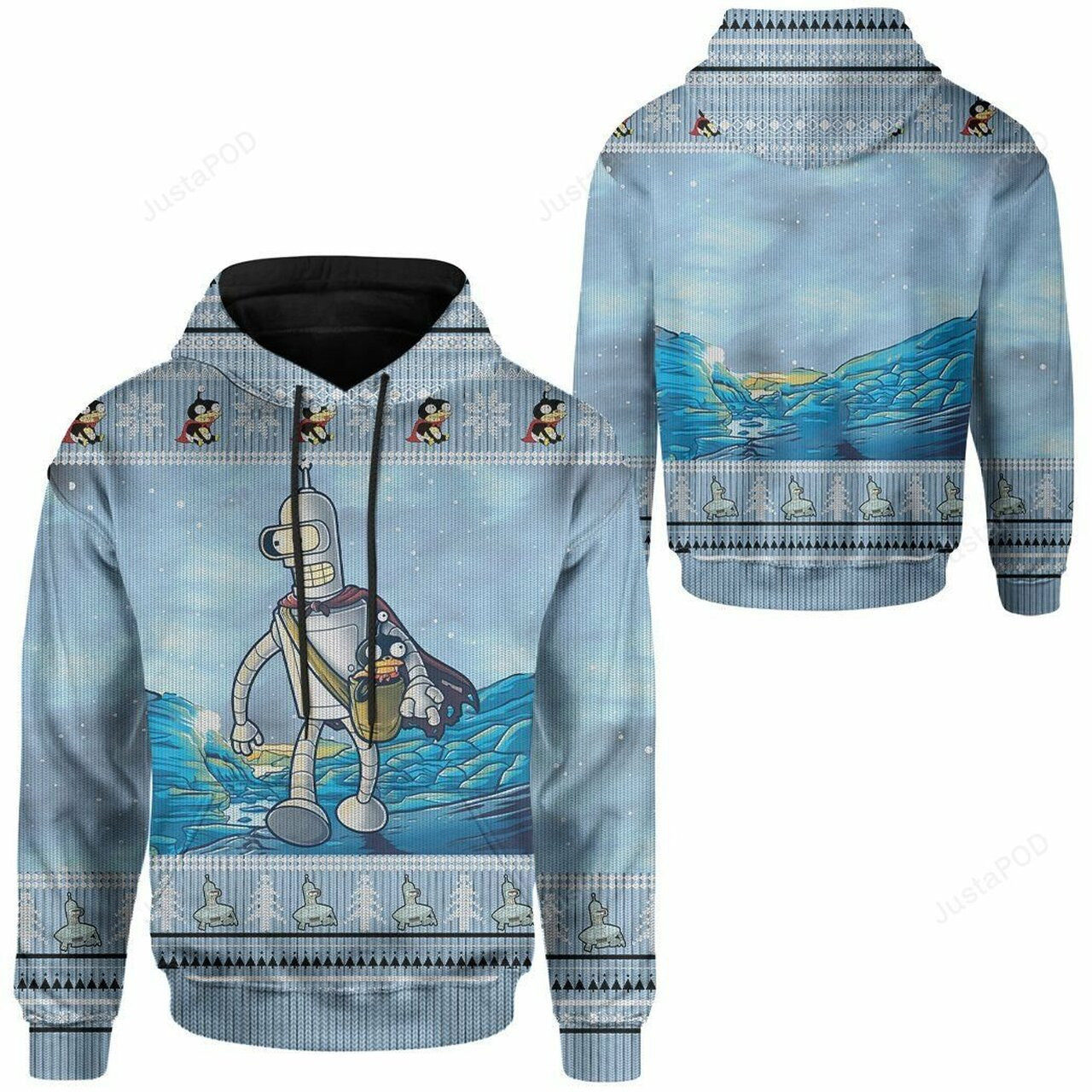 The Benderorian Ugly Christmas 3d All Over Print Hoodie