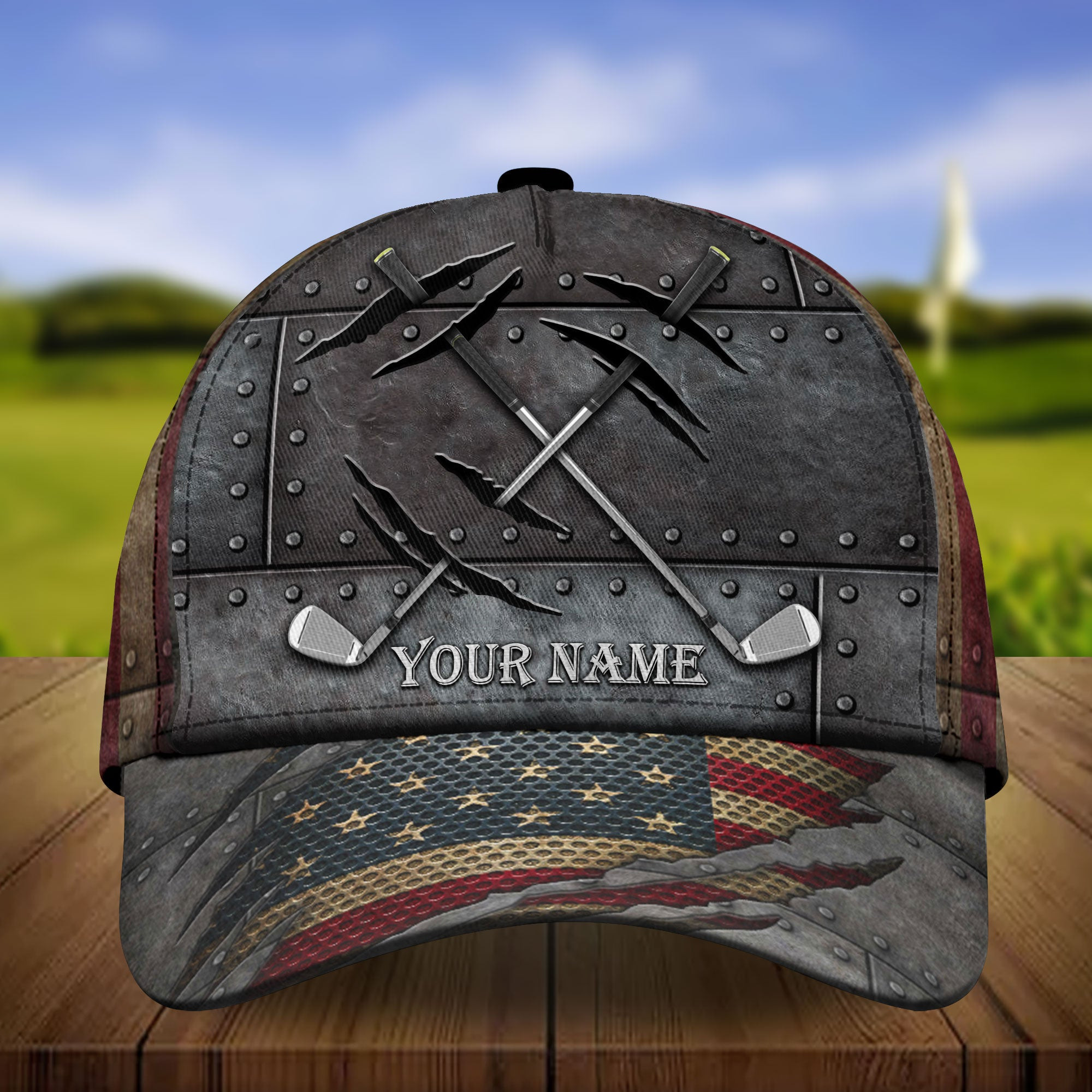 The Best America Golfer Hats Golf Clubs Cross Metal Cap Classic Cap