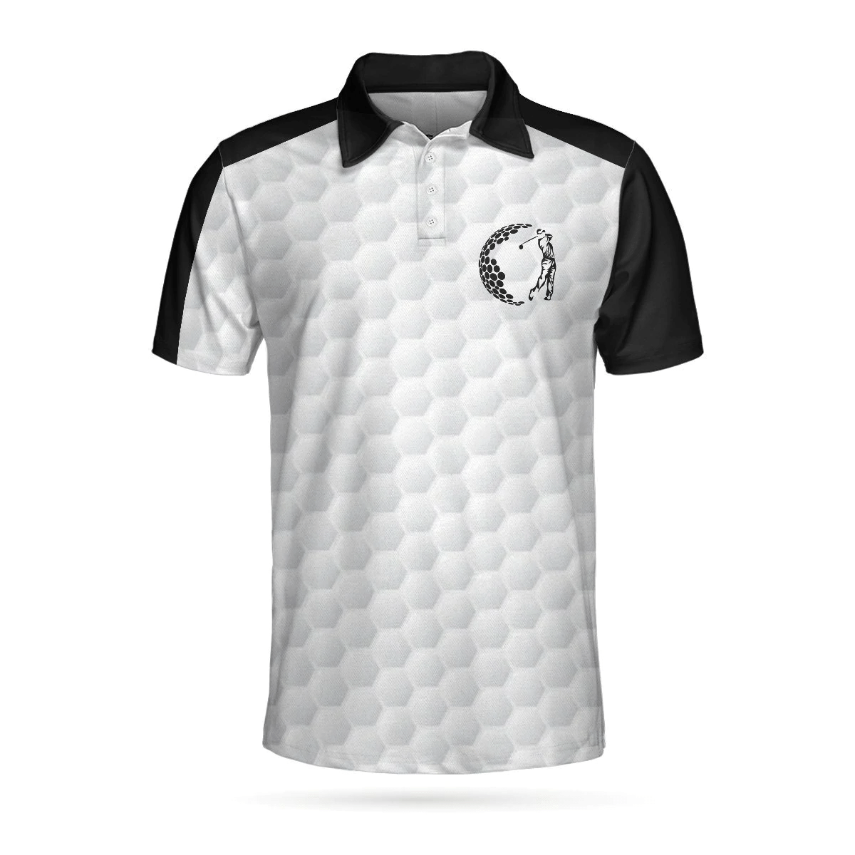 The Best Golf Slayer Wet Ink Skull Polo Shirt Black Shoulder White Golf Pattern Polo Shirt Best Golf Shirts Short Sleeve Polo For Men