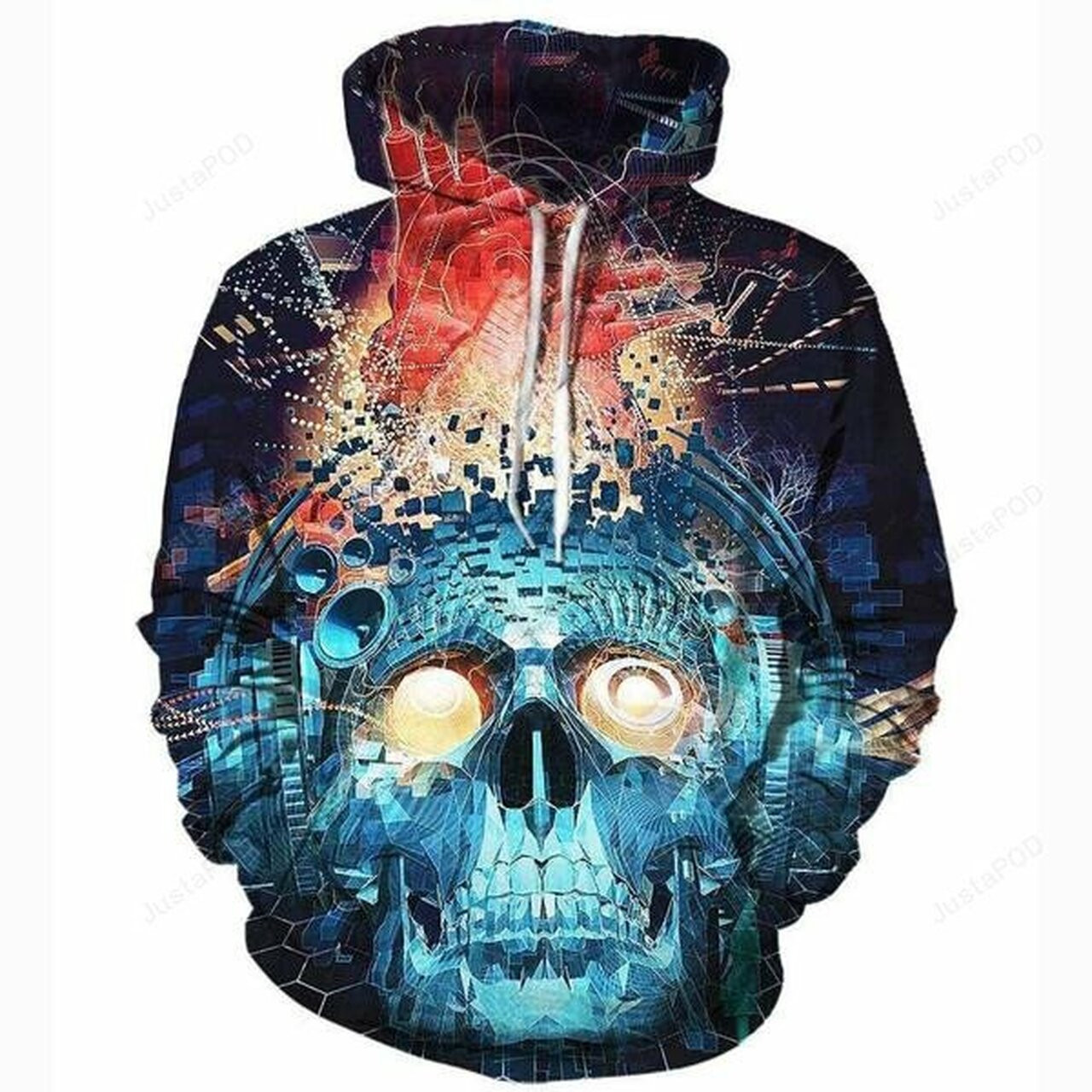 The Blue Skull 3d All Over Print Hoodie