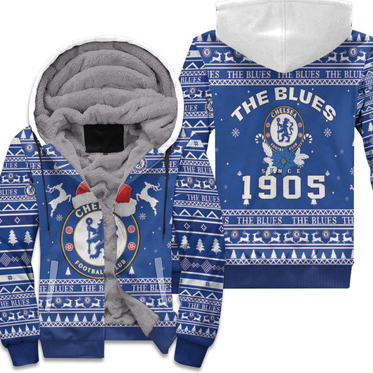 The Blues Chelsea Football Club Ugly Christmas 3D Fleece Hoodie