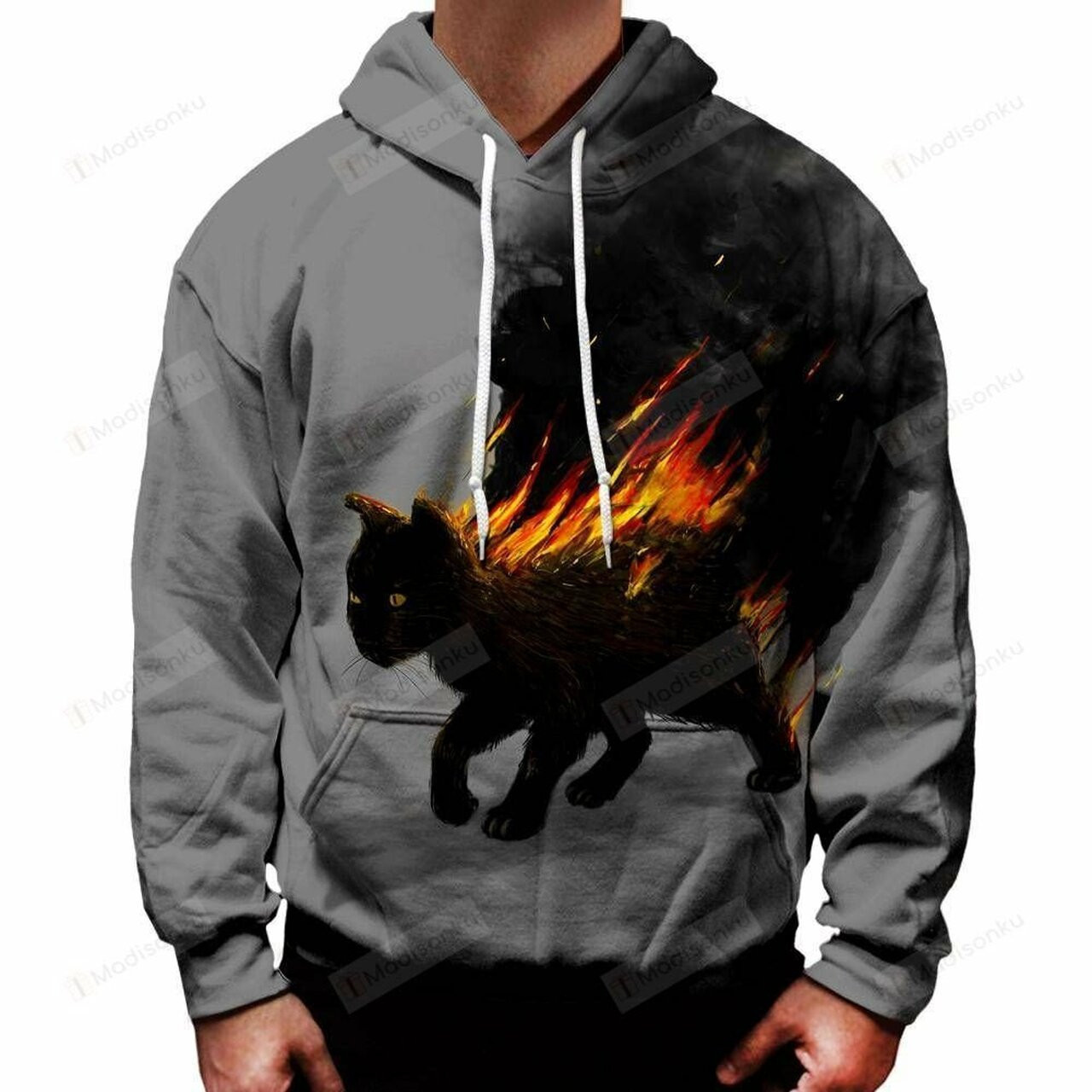 The Cat Is On Fire 3d All Over Print Hoodie, Zip-up Hoodie