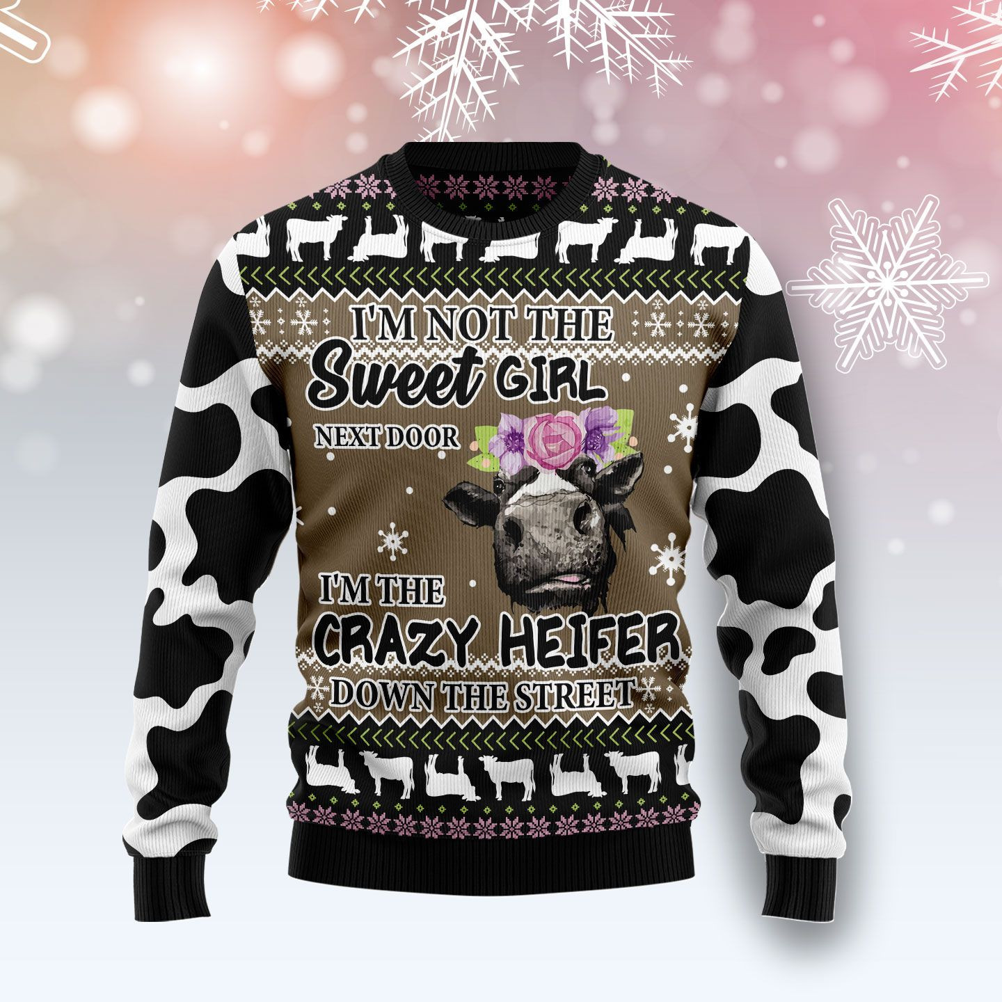 The Crazy Heifer Ugly Christmas Sweater Ugly Sweater For Men Women