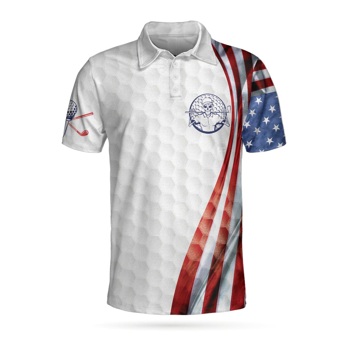 The Day I Stop Golfing Polo Shirt Golf Pattern Skeleton Golfer American Flag Polo Shirt Best Golf Shirt For Men