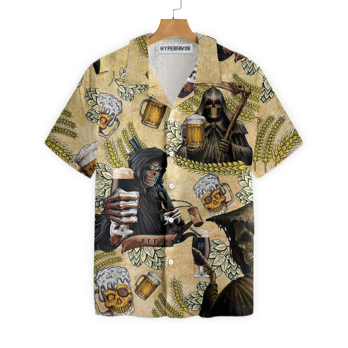 The Death Loves Beer Hawaiian Shirt Best Gift For Beer Lovers