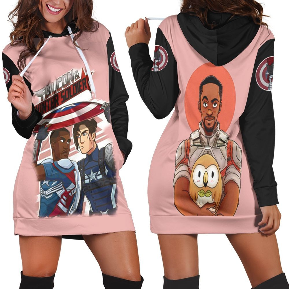 The Falcon And The Winter Soldier Eyes Contact Hoodie Dress Sweater Dress Sweatshirt Dress