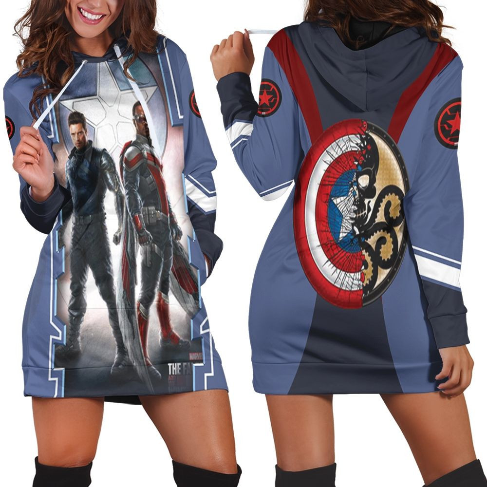 The Falcon And The Winter Soldier Fight Side By Side Hoodie Dress Sweater Dress Sweatshirt Dress