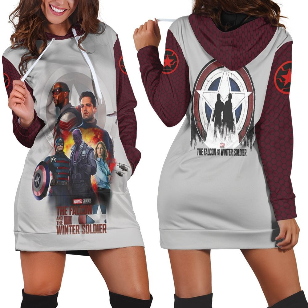 The Falcon And The Winter Soldier Finding Justice Hoodie Dress Sweater Dress Sweatshirt Dress