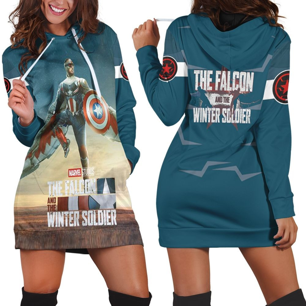 The Falcon And The Winter Soldier Real Power Hoodie Dress Sweater Dress Sweatshirt Dress