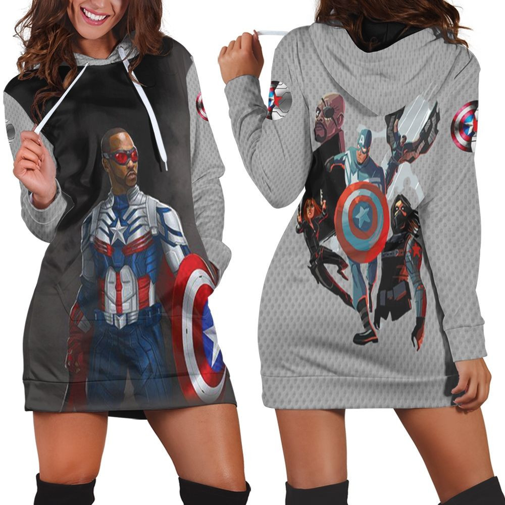 The Falcon In Captain America Suits Hoodie Dress Sweater Dress Sweatshirt Dress