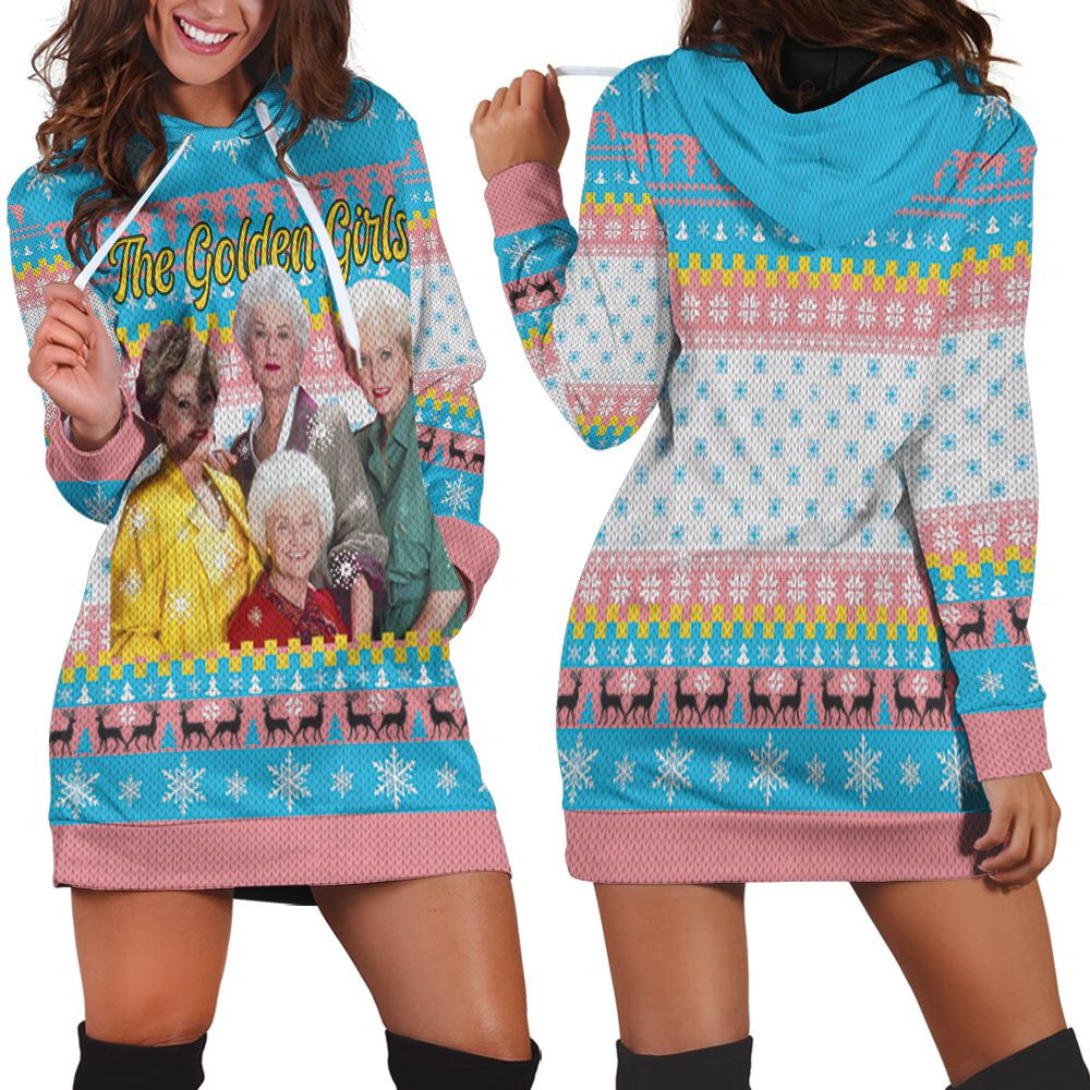 The Golden Girls Fan Christmas Knitting Pattern Sweatshirt 3d Hoodie Dress For Women