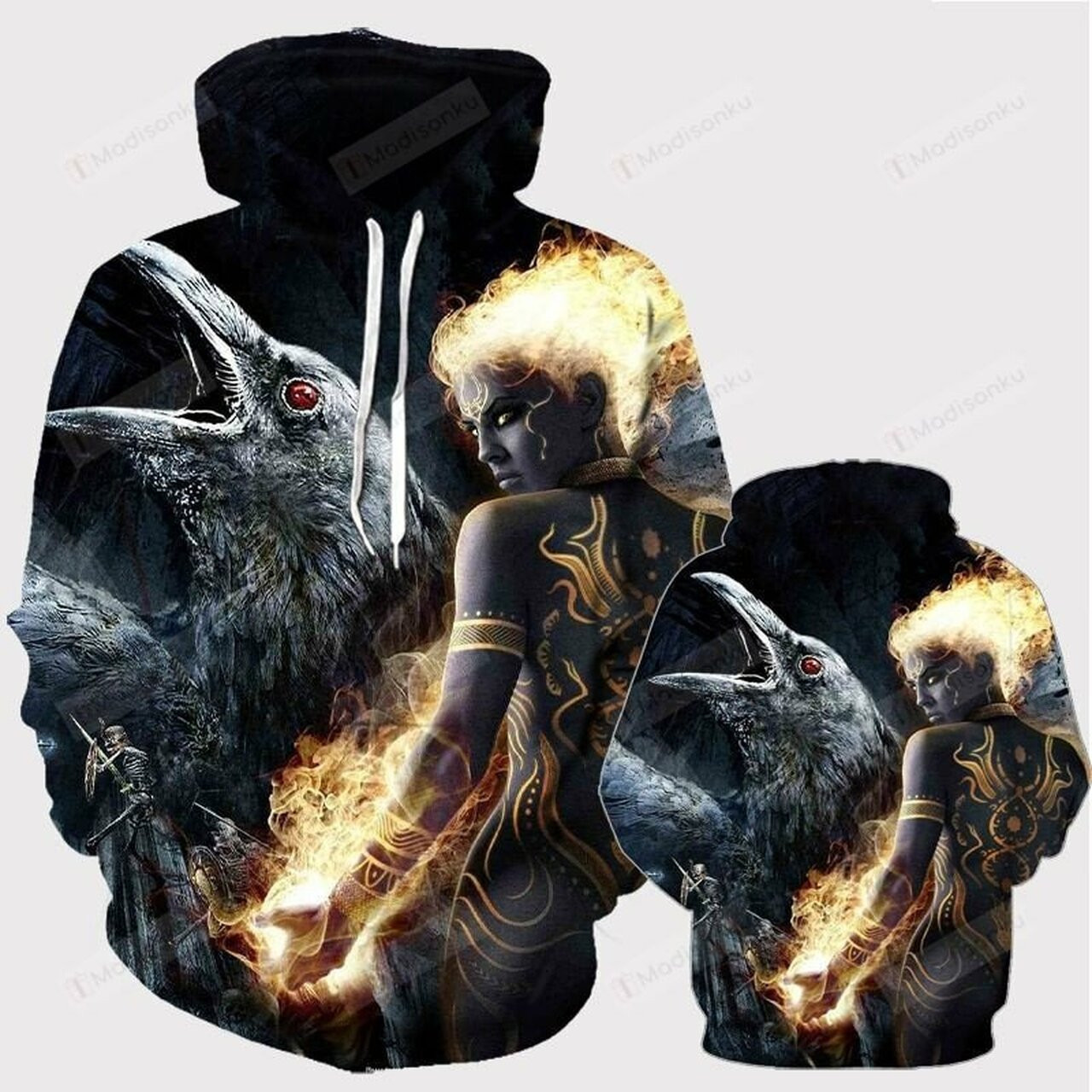 The New Black Bird And Fire Girl 3d All Print Hoodie, Zip-up Hoodie