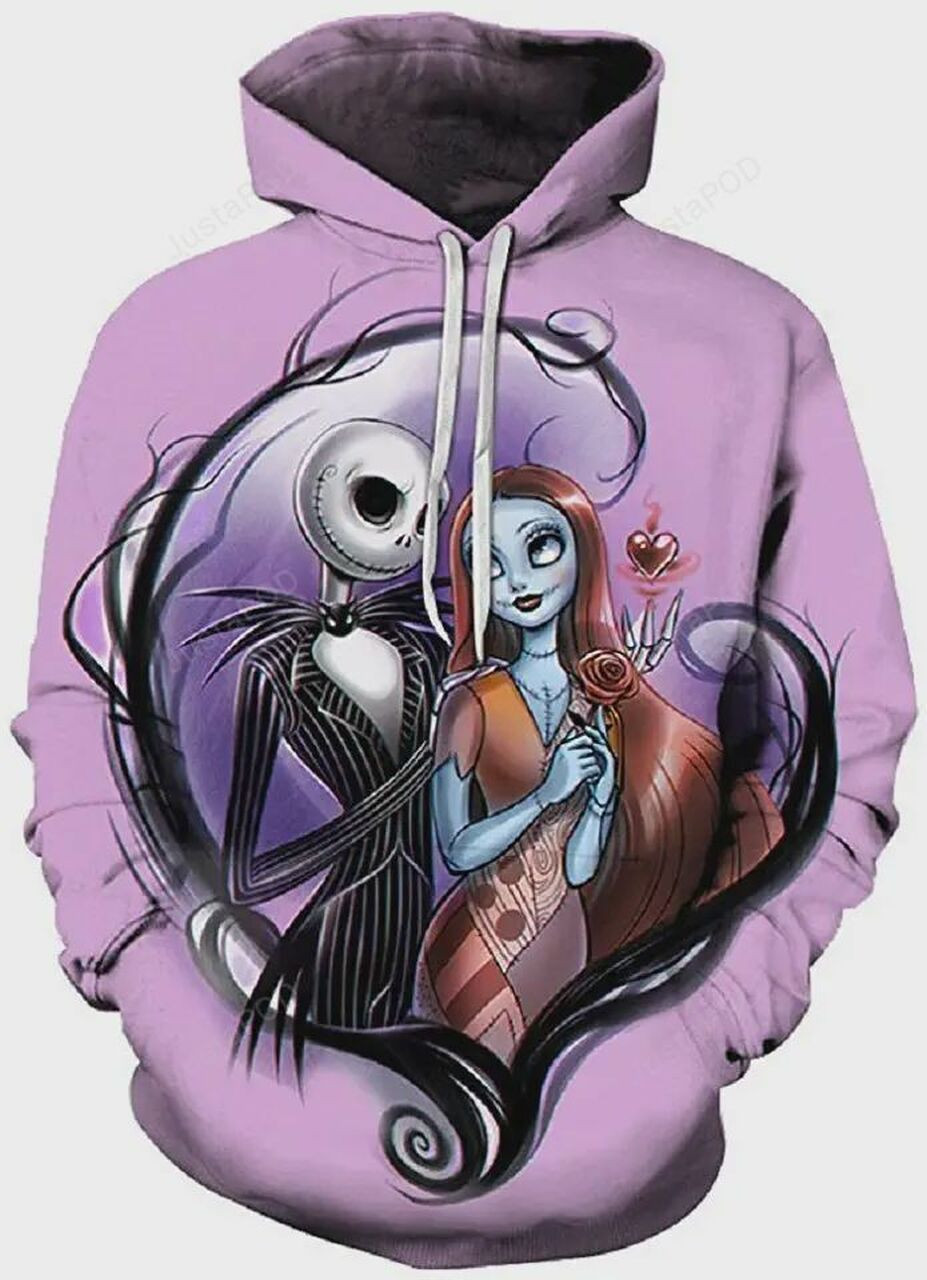 The Nightmare Before Christmas Jack Skellington And Sally 3d All Over Print Hoodie