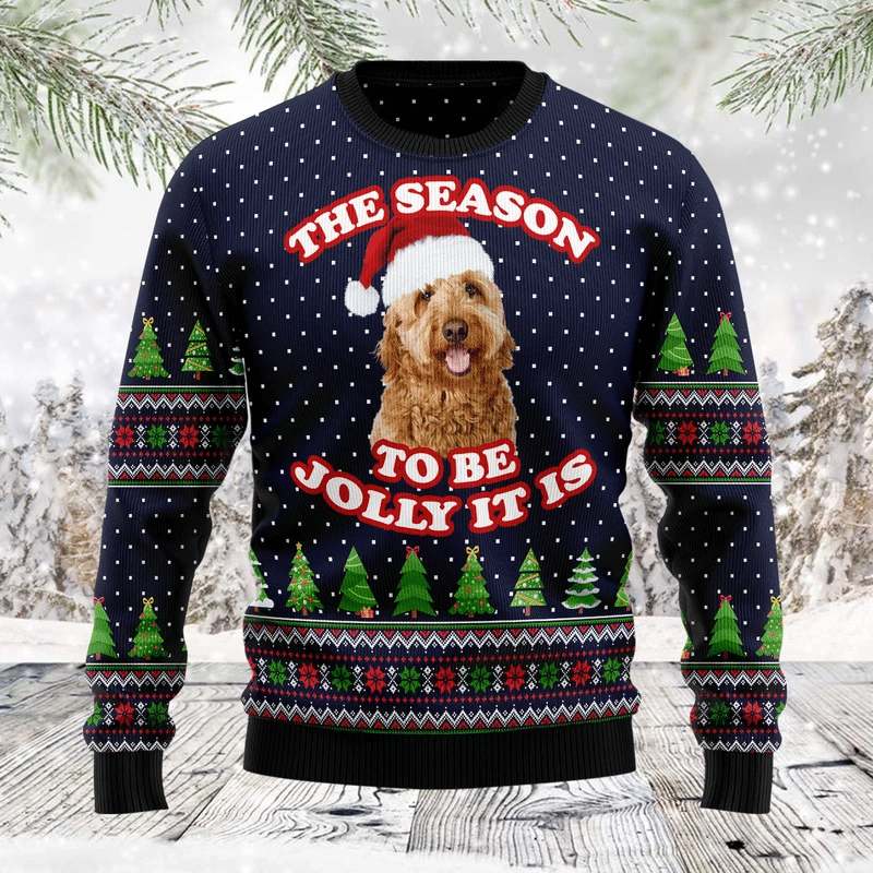 The Season To Be Jolly Goldendoodle Ugly Christmas Sweater Ugly Sweater For Men Women