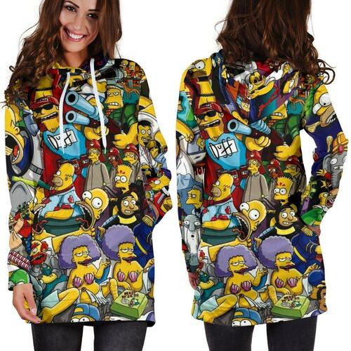 The Simpsons Hoodie Dress Sweater Dress Sweatshirt Dress 3d All Over Print For Women Hoodie