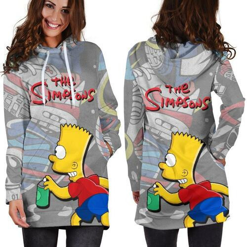 The Simpsons Hoodie Dress Sweater Dress Sweatshirt Dress 3d All Over Print For Women Hoodie