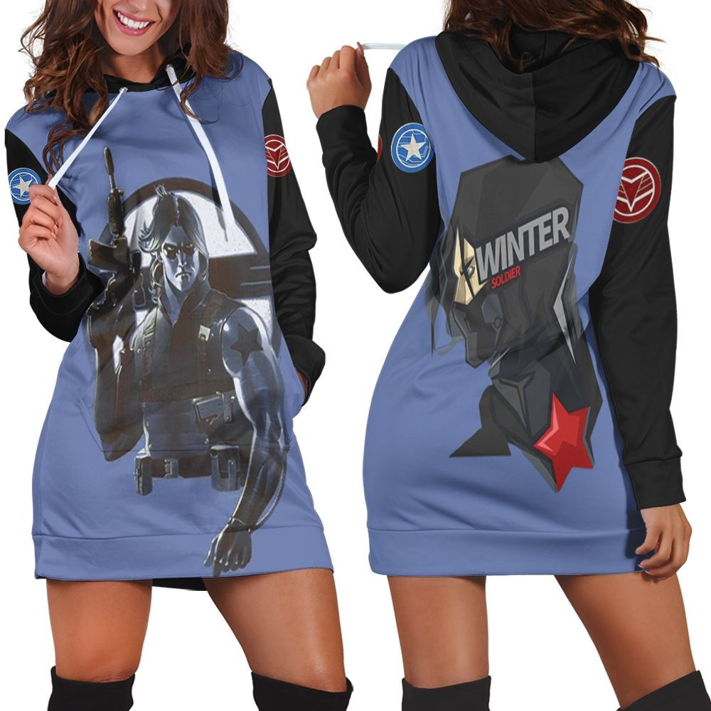 The Winter Soldier Real Assassin Hoodie Dress Sweater Dress Sweatshirt Dress