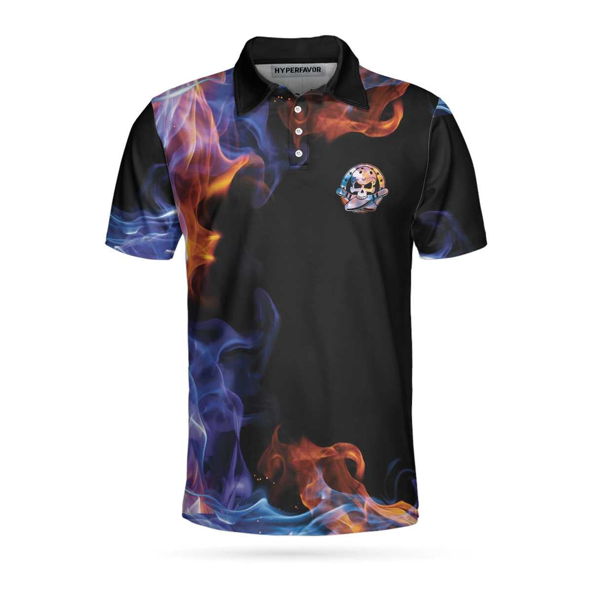 There Is No Crying In Bowling Just Lots Of Swearing Bowling Polo Shirt Cool Flame Pattern Bowling Shirt Design