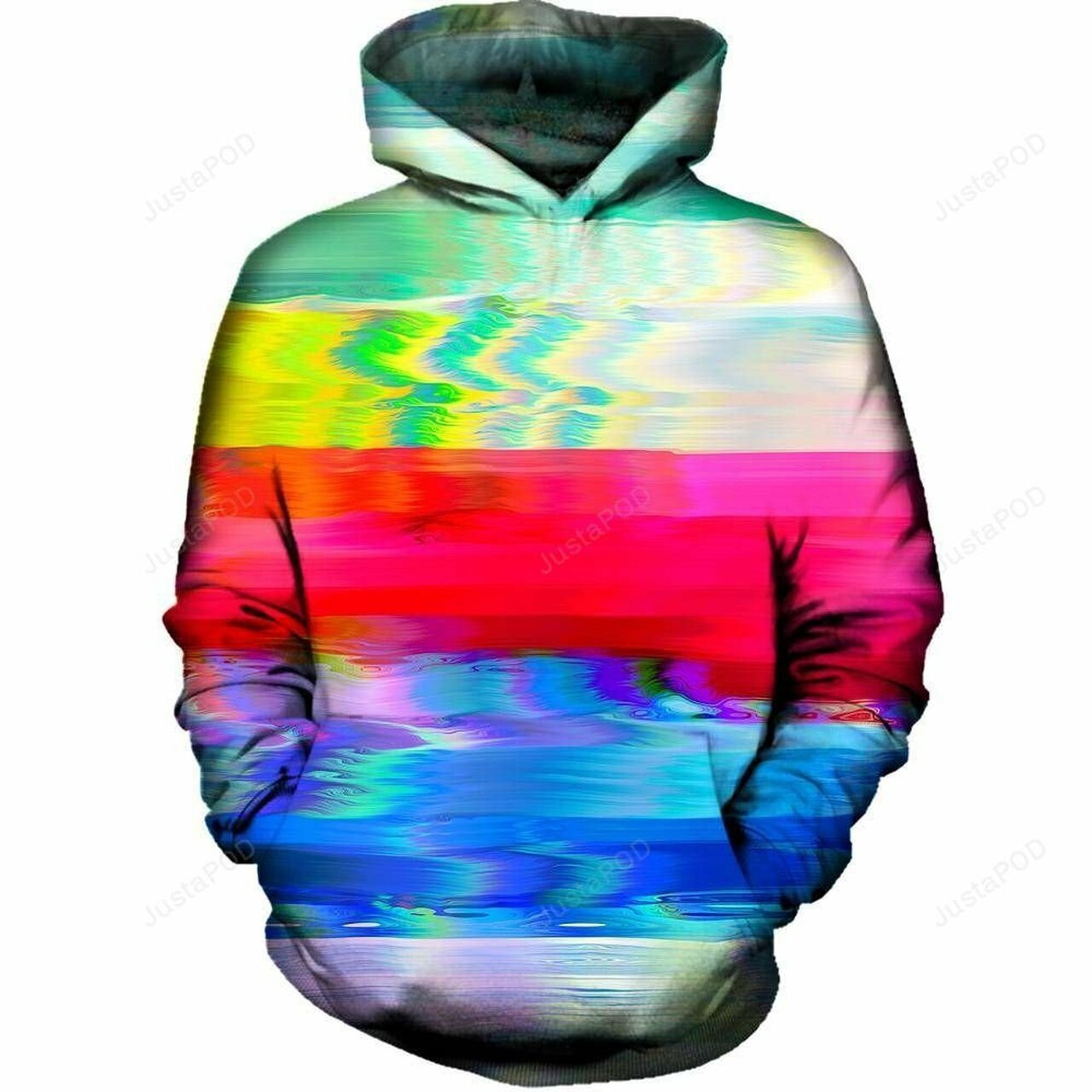 Thick Lines 3d All Over Printed Hoodie