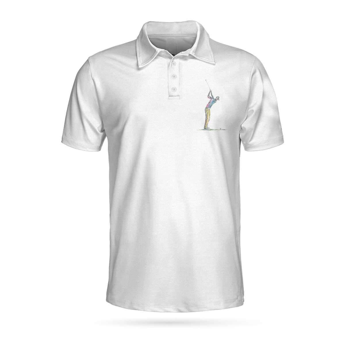 Things My Dad Love Golfing And Bourbon Whiskey Golf Polo Shirt White Drinking Golfer Polo Shirt For Men