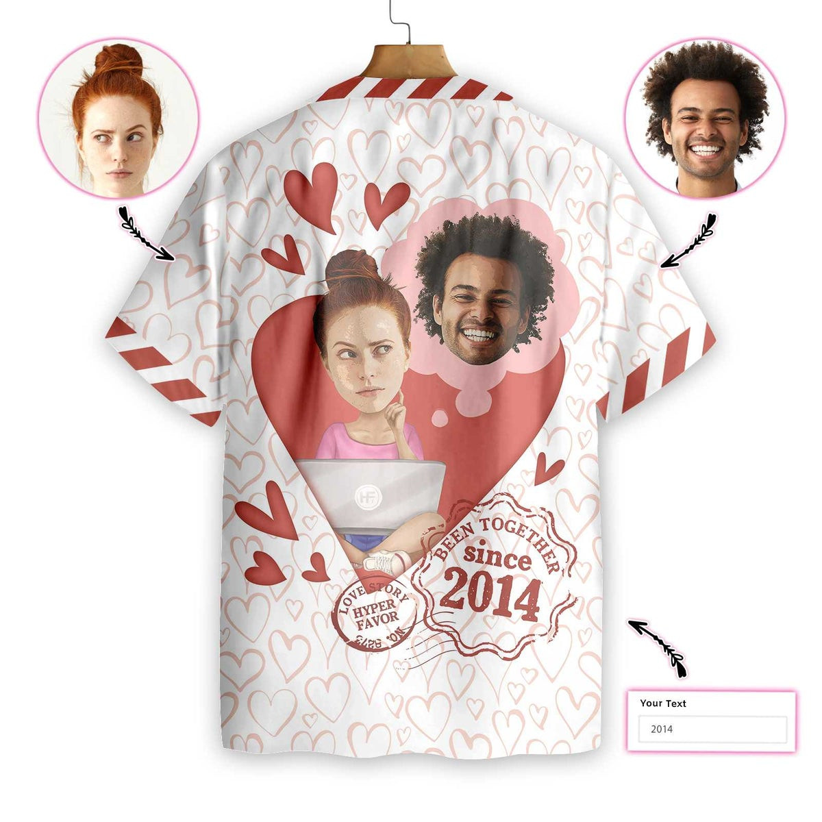 Thinking Couple Scupidity Love Custom Hawaiian Shirt